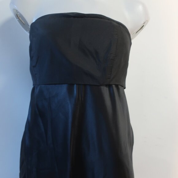 Womens Michelle Mason Black Strapless Pure Silk Satin Evening Gown Dress 10 - Picture 6 of 13